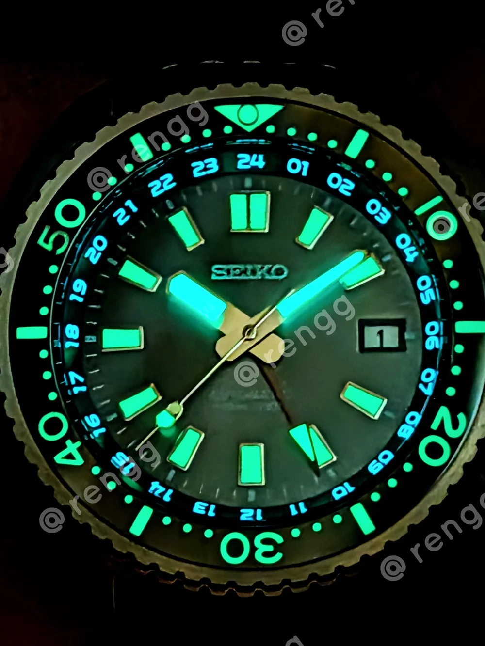 45mm Titanium Seiko GMT Turtle Diver Mod Automatic Watch Dark Gray Sapphire